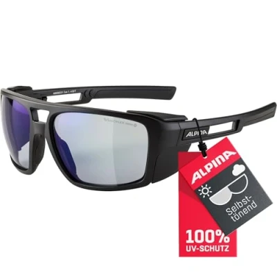 Abbildung von ALPINA SKYWALSH V Selbsttönende, Bruchfeste &amp; Beschlagfreie Sport Fahrradbrille Mit 100% UV Schutz Für Erwachsene, black matt, One Size