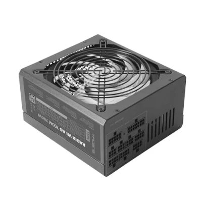 Abbildung von Tacens Radix VII AG 700, Vollmodulares 700W ATX Netzteil, 10 Jahre Garantie, 80Plus Silver, +87% Wirkungsgrad, 140mm FDB Lüfter mit AI RPM Technologie, Japanische Kondensatoren 105º, Schwarz