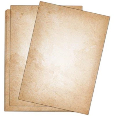 Abbildung von Vintage Briefpapier hell 100 Blatt im DIN A4 Format beidseitig bedruckt in qualitativem 120g Papier von Sophies Kartenwelt