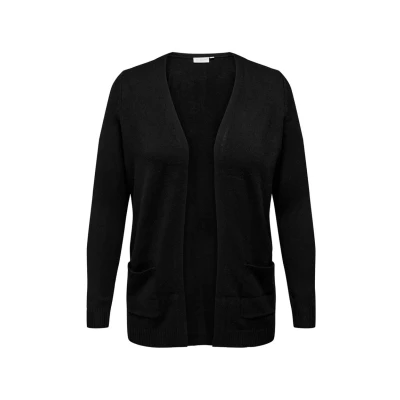 Abbildung von ONLY Carmakoma Caresly OPEN Strickjacke, Damen, Größe: L 50/52, Black