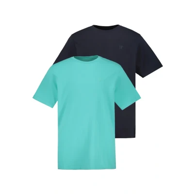 Abbildung von JP1880 Doppelpack Rundhals Bequeme Passform Tshirt basic, Herren, Größe: 3XL, Navy türkies