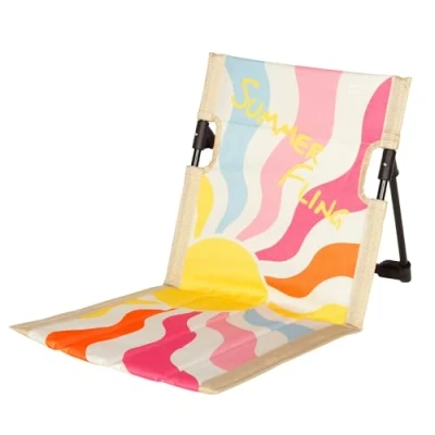 Abbildung von AKTIVE 62462 Strandmatte, faltbar, mit Liegefunktion, Maße: 39 x 40 cm, verstellbare Rückenlehne, strapazierfähiges Oxford Gewebe, Kippschutz, inklusive Tragetasche, leicht und kompakt