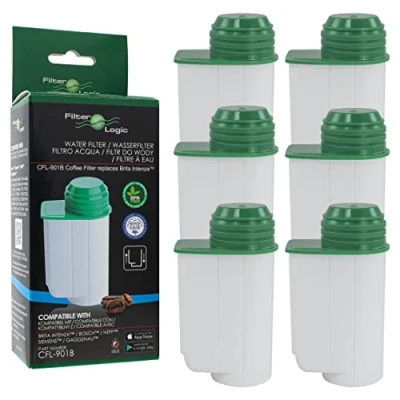 Abbildung von FilterLogic CFL 901B 6er Pack Wasserfilter für Siemens EQ Series EQ.3 EQ.300 EQ.5 EQ500 EQ.6 EQ.9 Bosch Verocup Verobar Kaffeevollautomat kompatibel mit Brita Intenza TZ70003 TZ70033A TCZ7003