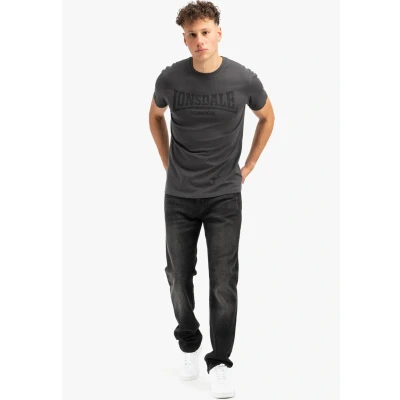 Abbildung von Lonsdale Normale Passform LOGO KAI Tshirt print, Herren, Größe: Large, Anthracite black