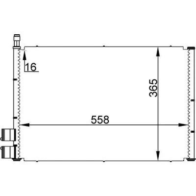 Abbildung von MAHLE ORIGINAL AC 298 000S Klimakondensator ohne Trockner 12 11,8 534 FORD: FIESTA 5, Fusion Estate, MAZDA: 2 Hatchback