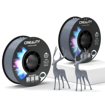 Abbildung von Creality Official PETG Filament Schwarz+Grau, 3D Drucker 1.75mm 2Kg, No Tangling, starke Bindung und Überhang Leistung Maßgenauigkeit +/ 0.03mm