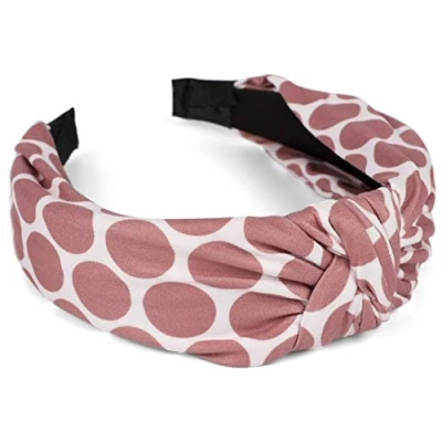 Abbildung von styleBREAKER Damen Haarreif mit Polka Dots Punkte Muster und Knoten, Retro Style Rockabilly Vintage Look, Haarband 04027023, Farbe:Creme Altrose