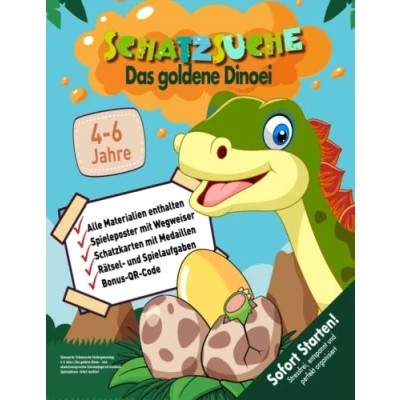 Abbildung von Dinosaurier Schatzsuche Kindergeburtstag 4 6 Jahre: Das goldene Dinoei eine abwechslungsreiche Schnitzeljagd mit kreativen Spielstationen. Sofort startklar! (Bravo Schatzsuche)