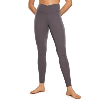Abbildung von CRZ Yoga Damen Butterluxe Cross Waist Workout Leggings V High Bauchkontrolle Lounge 71cm Tornado 42