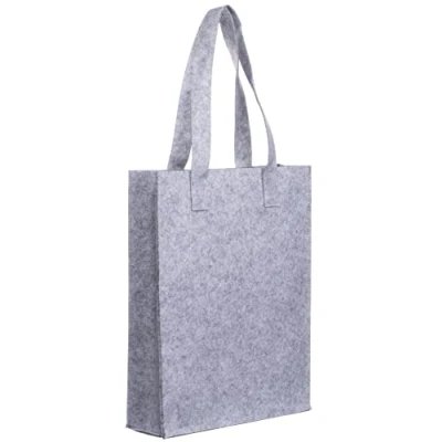 Abbildung von Brandsseller Filztasche ca. 40 x 30 7 cm Freizeittasche aus Filz Praktischer Shoppingbag Einkaufstasche mit Henkel Hellgrau