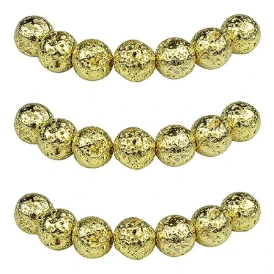 Abbildung von MJDCB Perlen zum Auffädeln 12mm 30 stück Golden Lava Halbedelsteine mit Loch Natürliche Lose Runde Steinperlen für Herstellung Schmuck Armbänder Halsketten
