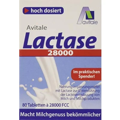 Abbildung von Lactase 28.000 Fcc Tabletten im Spender