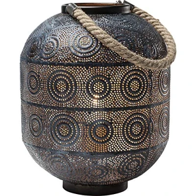 Abbildung von Kare Design Bodenleuchte Sultan 30cm, orientalische Leuchte, Stehleuchte, Tischleuchte schwarz, Laterne mit Henkel, (H/B/T) 30x23x23cm