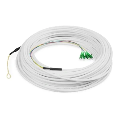 Abbildung von DIGITUS FTTH Drop Kabel Singlemode OS2 4 Fasern LC/APC Stecker biegeoptimiert G.657A2 LSZH 30 m Kabellänge Glasfaser Kabel, Fibre Optic Cable