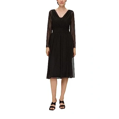Abbildung von s.Oliver Black Label MIT SMOK Detail Freizeitkleid, Damen, Größe: 38, Schwarz