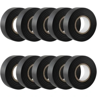 Abbildung von GTSE Isolierband Schwarz 19 mm x 20 m strapazierfähiges, selbstklebendes zum Schutz, Bündeln und Reparieren von Kabeln 10 Rollen