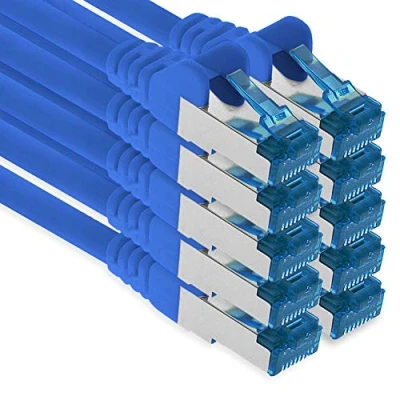Abbildung von 1aTTack.de Patchkabel 10X 3 Meter Ethernet, Netzwerk, Lan Kabel CAT6a (für Gigabit Netzwerke, Router, Switch, Modems mit RJ45 Eingang blau)
