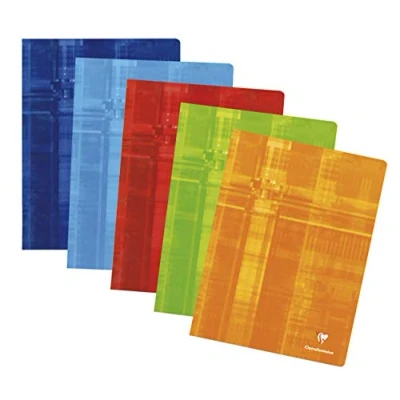 Abbildung von Clairefontaine 63362C Packung mit 10 Heften DIN A4+ 24x32cm, kariert, 90g, geheftet, 48 Blatt, farbig sortiert, 1 Pack