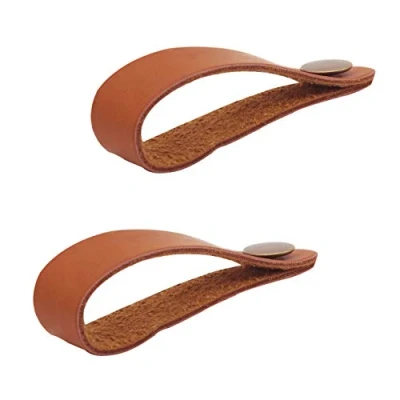 Abbildung von Alnicov Gitarrengurt Ukulelenriemen Knopf Kunstleder Spindelstock Adapter für Ukulele Akustikgitarre 2St(Braun)