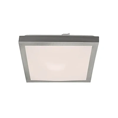 Abbildung von BRILONER LED Deckenlampe mit indirektem Licht, warmweiße Lichtfarbe, 12 Watt, 1200 Lumen, Lampe, Deckenleuchte, Wohnzimmerlampe, Schlafzimmerlampe, Küchenlampe, 27x27x8,5 cm, Matt Nickel