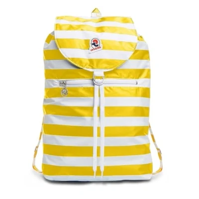 Abbildung von Invicta Tagesrucksack, Backpack für Reise Ausflüge &amp; Freizeit; Damen Herren, mit Hüftgurt faltbar weiß/gelb, zweifarbiges Muster, 8 LT, Extra leicht, MINISAC NEXT