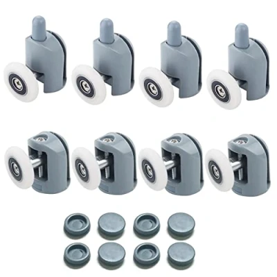 Abbildung von Sweieoni Duschkabine Rollen 8 Stück Duschtürrollen Laufrollen 23mm Duschrollen Ersatzrollen Schiebetür Rolle 4 Oberrolle und Unterrolle für Glas Dusch Schiebetüren