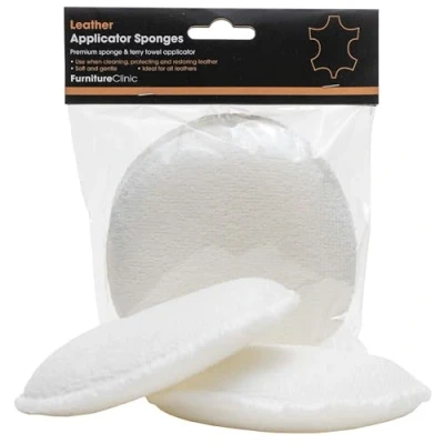 Abbildung von Furniture Clinic Applikatorschwämme 2 x Mikrofasertuch Pads zum Reinigen und Auftragen von Wachs, Balsamen, Ölen Cremes