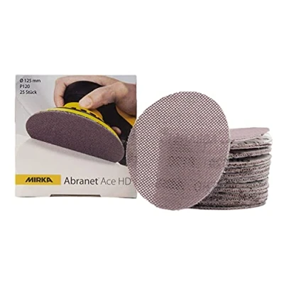 Abbildung von Mirka Abranet Ace HD Netz Schleifscheiben Ø 125mm Klett / Korn P120 25 Stk AH23202512 Für Exzenter und Schleifmaschinen zum Schleifen von harten Oberflächen, Holz, Spachtel, Lack, Metall