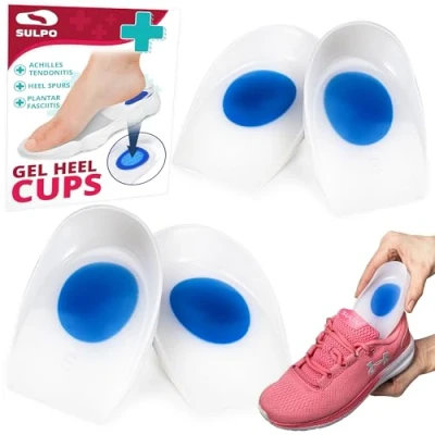Abbildung von SULPO 2 Paare Extra weiche Gel, Fersensporn, Einlagen, Fersenpolster Sporn fix Gel zur Linderung von Plantarfasziitis, Fersensporn und Achillessehnen Schmerzen. Größe: 40 42
