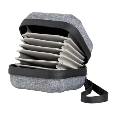 Abbildung von JJC Kamera Filtertasche, Objektivfiltertasche, Filter Tragetasche für 10 bis zu 95 mm, Filterhalter, Gürteltasche, wasserabweisendes und staubdichtes Design Objektivbeutel, grau