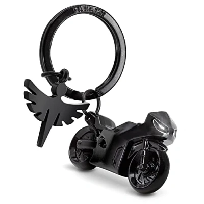Abbildung von FABACH Motorrad Schlüsselanhänger mit Schutzengel Geschenk Engel für Motorradfahrer Geschenke Glücksbringer Fahr vorsichtig