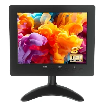 Abbildung von WHOLEV 8 Zoll CCTV HDMI Monitor TFT LCD mit AV/VGA/HDMI/BNC Earphone Eingebauter Lautsprecher für Raspberry Pi, Home Security, Kamera, PC Display