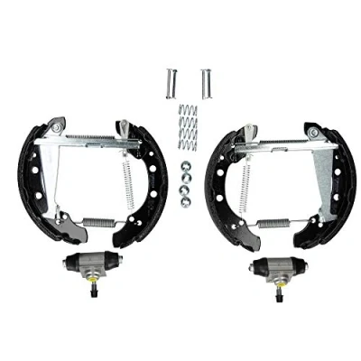 Abbildung von BREMBO S 61 544 Bremsbacken 203 39 mit Handbremshebel CITROËN: C3 II, PEUGEOT: 208 I Hatchback