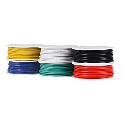 Abbildung von TUOFENG 20 AWG PVC Elektrokabel Kit 6 verschiedenfarbige 7 Meter Spulen 0.50mm² Litzendraht verzinntes Kupfer Anschlusskabel für Heimwerker