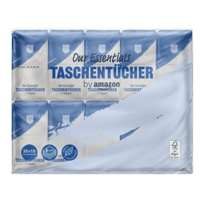 Abbildung von by Amazon Taschentücher 4 lagig, 300 Stück (30 Packungen mit 10)