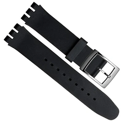 Abbildung von 19mm Ersatz Uhrenarmband Wasserfest Silikon Gummi Armband (Black)