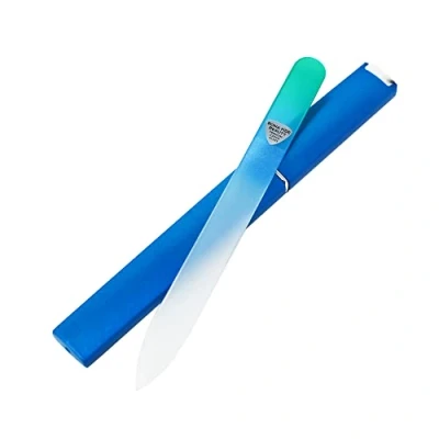Abbildung von Bona Fide Beauty Glasnagelfeile mit Etui 1 Stück Maniküre Glasfeile für Fingernägel (Aqua), Premium Nagelpflege Tool