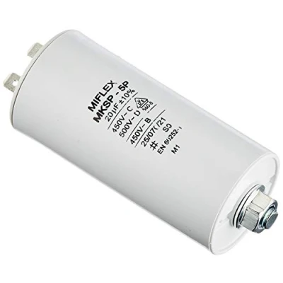 Abbildung von AnlaufKondensator MotorKondensator 20µF 450V 40x83mm Stecker M8 ; Miflex 20uF