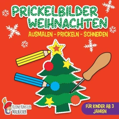 Abbildung von Prickelbilder: Weihnachten Das große Prickel Mal und Bastelbuch für Kinder Ausmalen, Prickeln, Schneiden Prickelblock Ab 3 Jahren