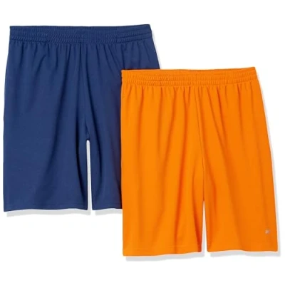 Abbildung von Amazon Essentials Herren Leichte Performance Funktionsshorts In Lockerer Passform (Erhältlich Übergrößen), 2er Pack, Marineblau/Tomatenrot, XL
