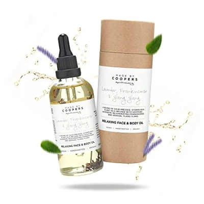 Abbildung von Made by Coopers Entspannendes Gesichts und Körperöl Lavendel, Weihrauch, Ylang &amp; Avocado 100% natürliche Pflanzenöle 100ml