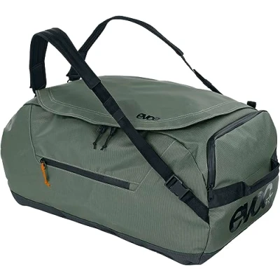 Abbildung von EVOC DUFFLE BAG 60, Sporttasche (wasserfestes und 100% PVC freies Tarpualin, gepolsterte Schultergurte, Volumen: 60l, Gewicht: 965 g, Maße: 60 x 34 30 cm), Dark Olive Black