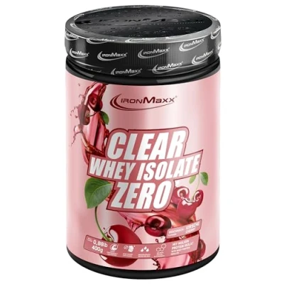Abbildung von IronMaxx Clear Whey Isolate Zero Kirsche 400g Dose Klarer Molkenprotein Isolat ohne Zucker Laktosefreies Protein Limonade mit fruchtig erfrischendem Geschmack