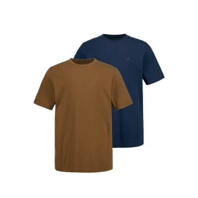 Abbildung von JP1880 Tshirt basic, Herren, Größe: Large, Braun, nachtblau