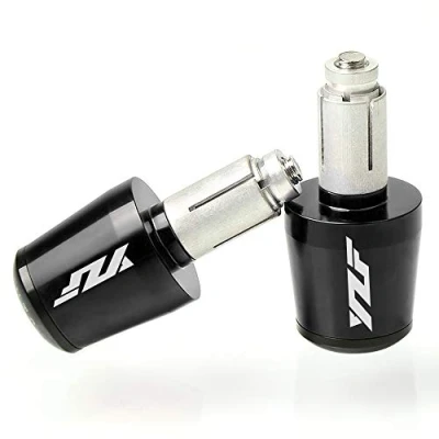 Abbildung von 22mm 7/8&#039;&#039; Motorrad Lenkergriffe Endkappen Aluminium für YZF R1 R3 R6 R6S R25 R125 600R Schwarz