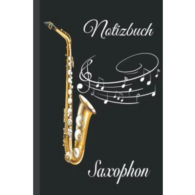 Abbildung von Saxophon Notizbuch: Notizbuch, breit liniert, liniertes Papier Notizbuch für Schule, Studenten, Geschenk Kinder, Jungen, Mädchen, Liebhaber