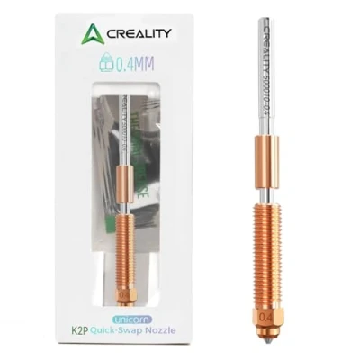 Abbildung von Creality Offizielle K2 Plus Düse 0.4 mm, Unicorn K2P Schnellwechsel mit Kupferlegierung und Gehärtetem Stahl, Hochdurchfluss Düse, Unterstützt Hochgeschwindigkeitsdruck für