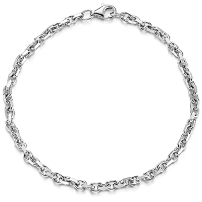 Abbildung von Materia Herren Armband 925 Silber 19cm Ankerkette 2,9mm massiv SA 140