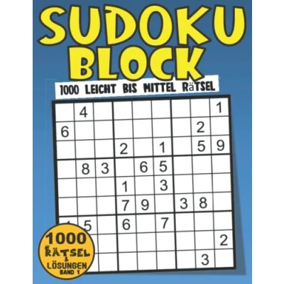 Abbildung von Sudoku Block Leicht Bis Mittel: Mit 1000 Rätseln Mittel Für Erwachsene Und Senioren Lösungen