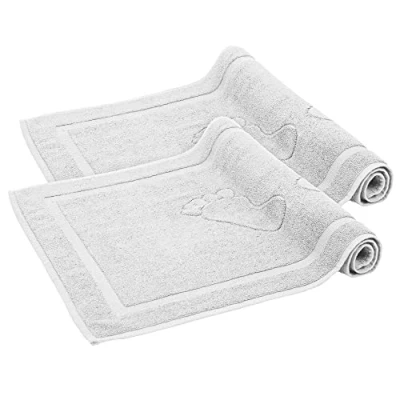 Abbildung von Komfortec Badvorleger Set 2 Teilig, Frottee Duschvorleger, Waschbar Duschmatte &amp; Badteppich, 800 g/m² &amp;100% Baumwolle, Saugfähig Schnelltrocknend, 50 x 80 cm, Blütenrosa